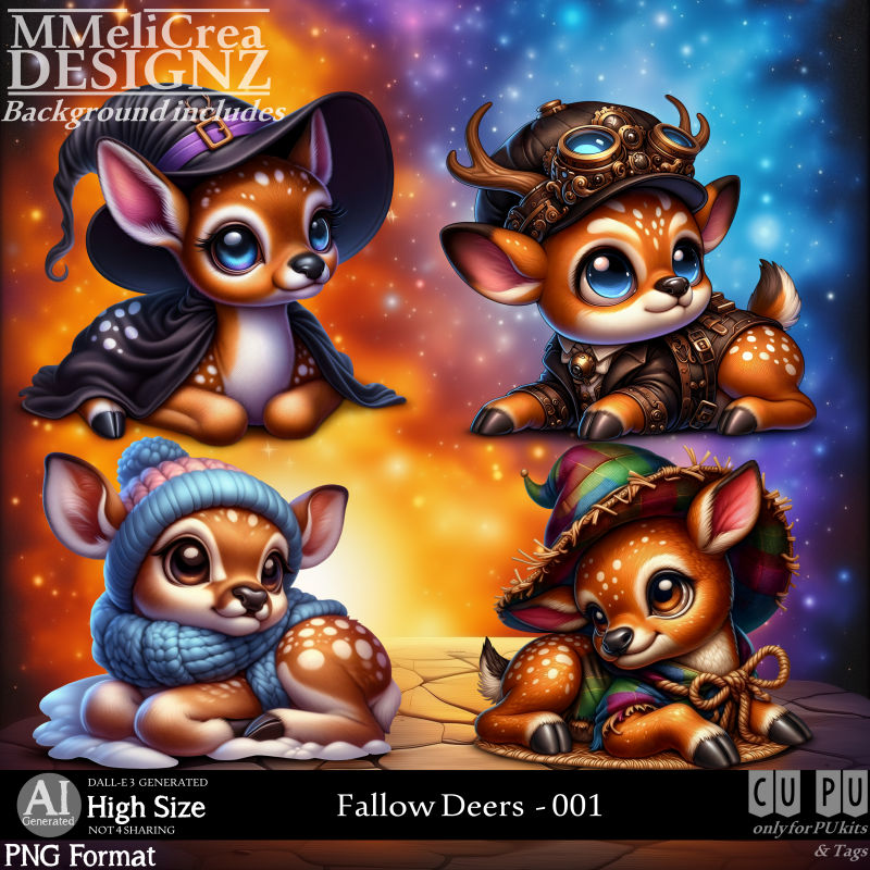 (image for) AI - Fallow Deers - CU001 (CU4PU/PNG)